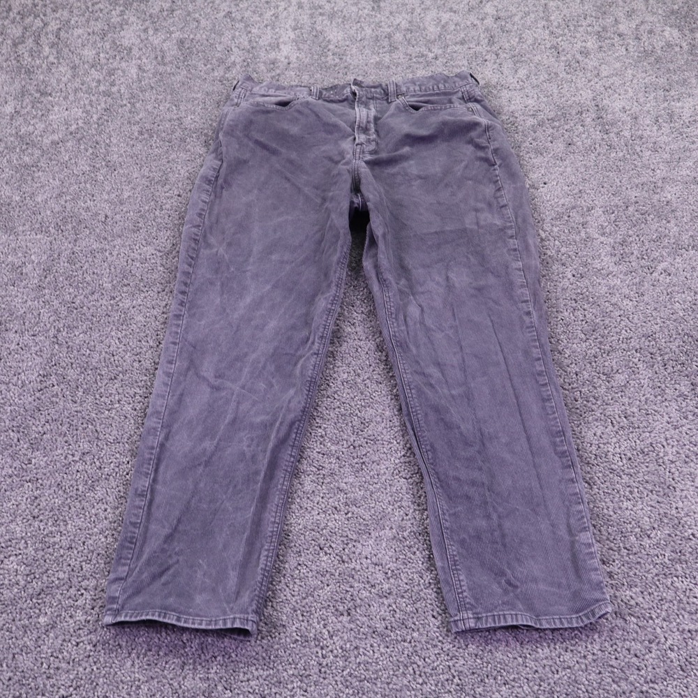 American Eagle Mom Jeans Womens 12 Regular Gray Corduroy Super Stretch Pants